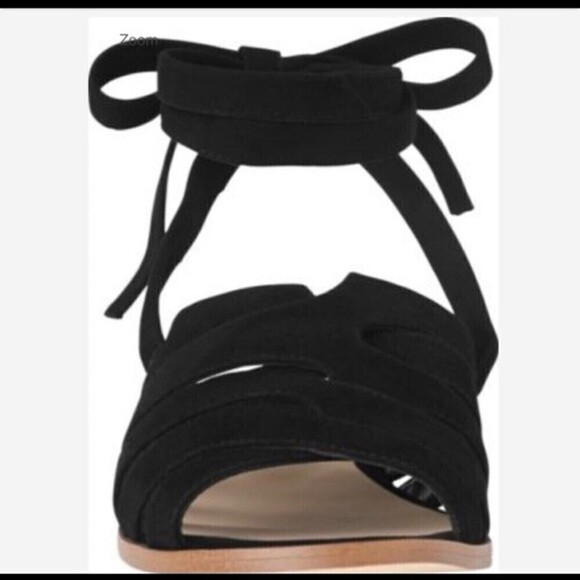 L.k. Bennett Selma Suede Bla-black Ankle wrap flat - Picture 2 of 8